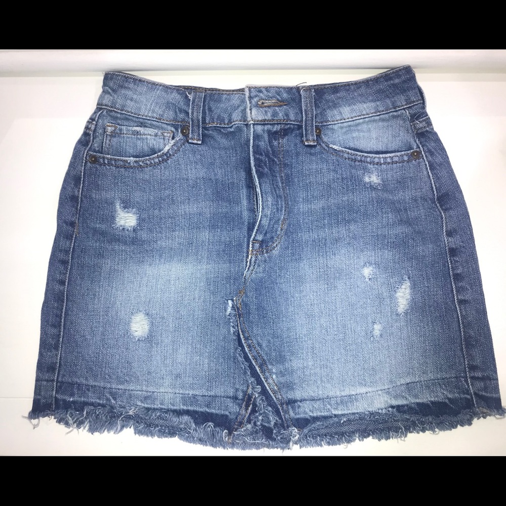 Medium wash denim shorts